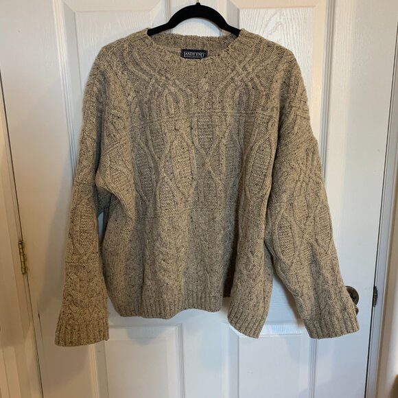 Land's End Vintage Wool Cable Knit Sweater - Size L - Picture 3 of 7